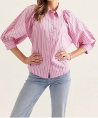 Entro - Palm Court Stripe Top