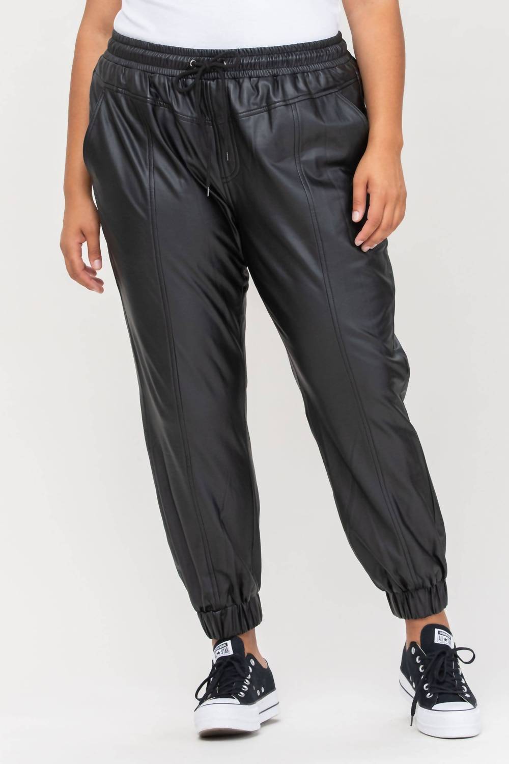 Cello - Women's Faux Leather Classic Fit Pants - Plus