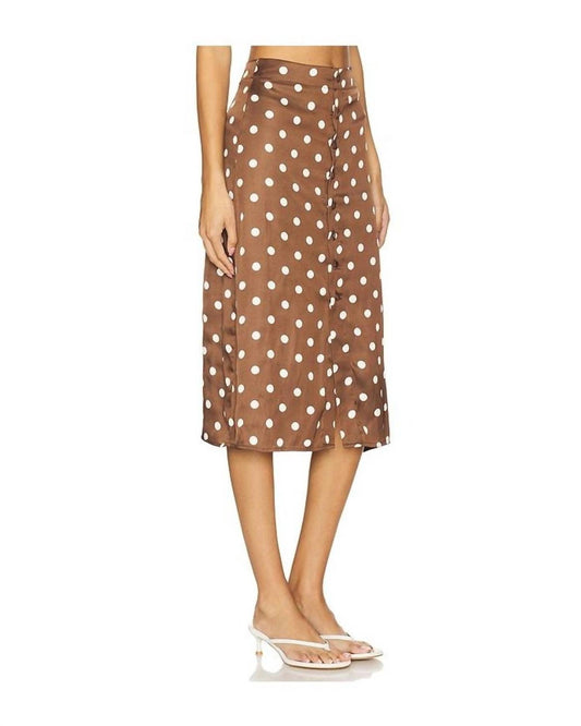 Free People - Miranda Satin Polka Dot Midi Skirt