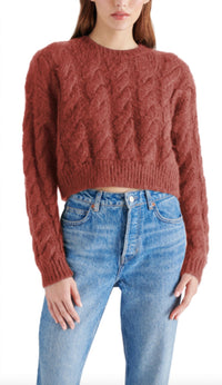 STEVE MADDEN Ceronne Crewneck Sweater in baked apple - women's sweater