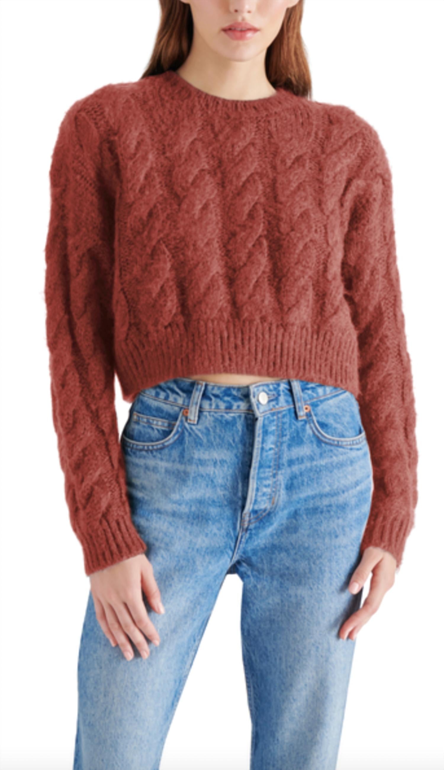 STEVE MADDEN Ceronne Crewneck Sweater in baked apple - women's sweater