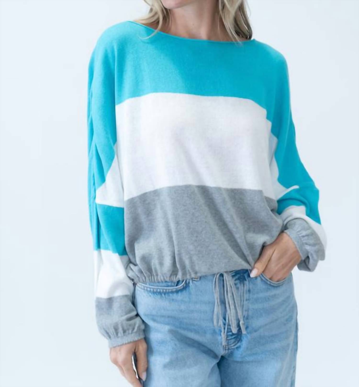 Six/Fifty - Colorblock Tie Sweater