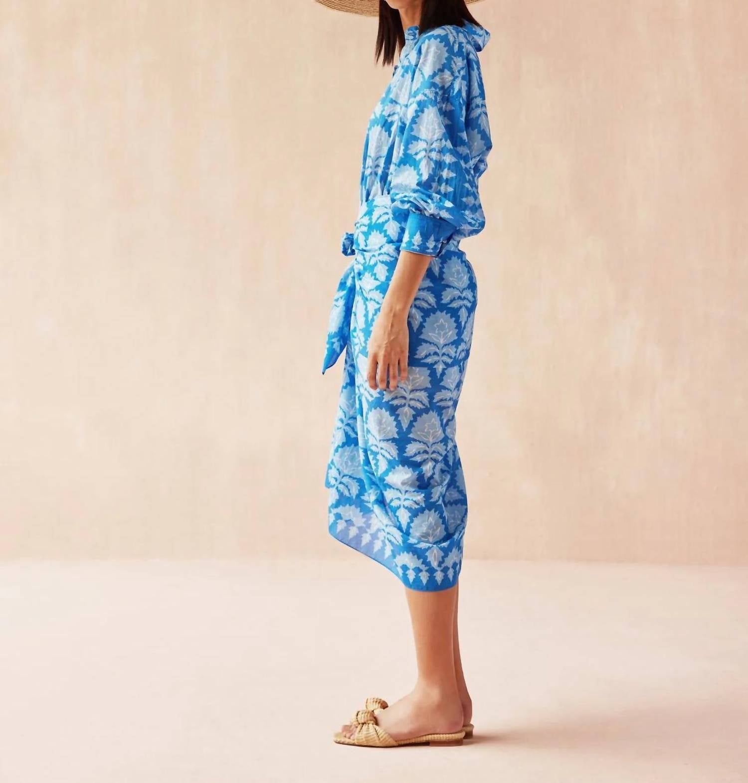 OMIKA Callista Button Down Mika in azure - women's swimwear - alternate view