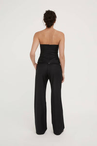 Hyde & Stone Fredericke Wool Bodice Top in black - women's blouse - view 5