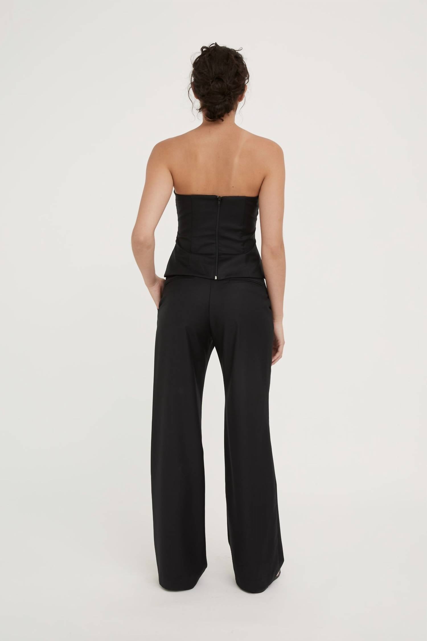 Hyde & Stone Fredericke Wool Bodice Top in black - women's blouse - view 5