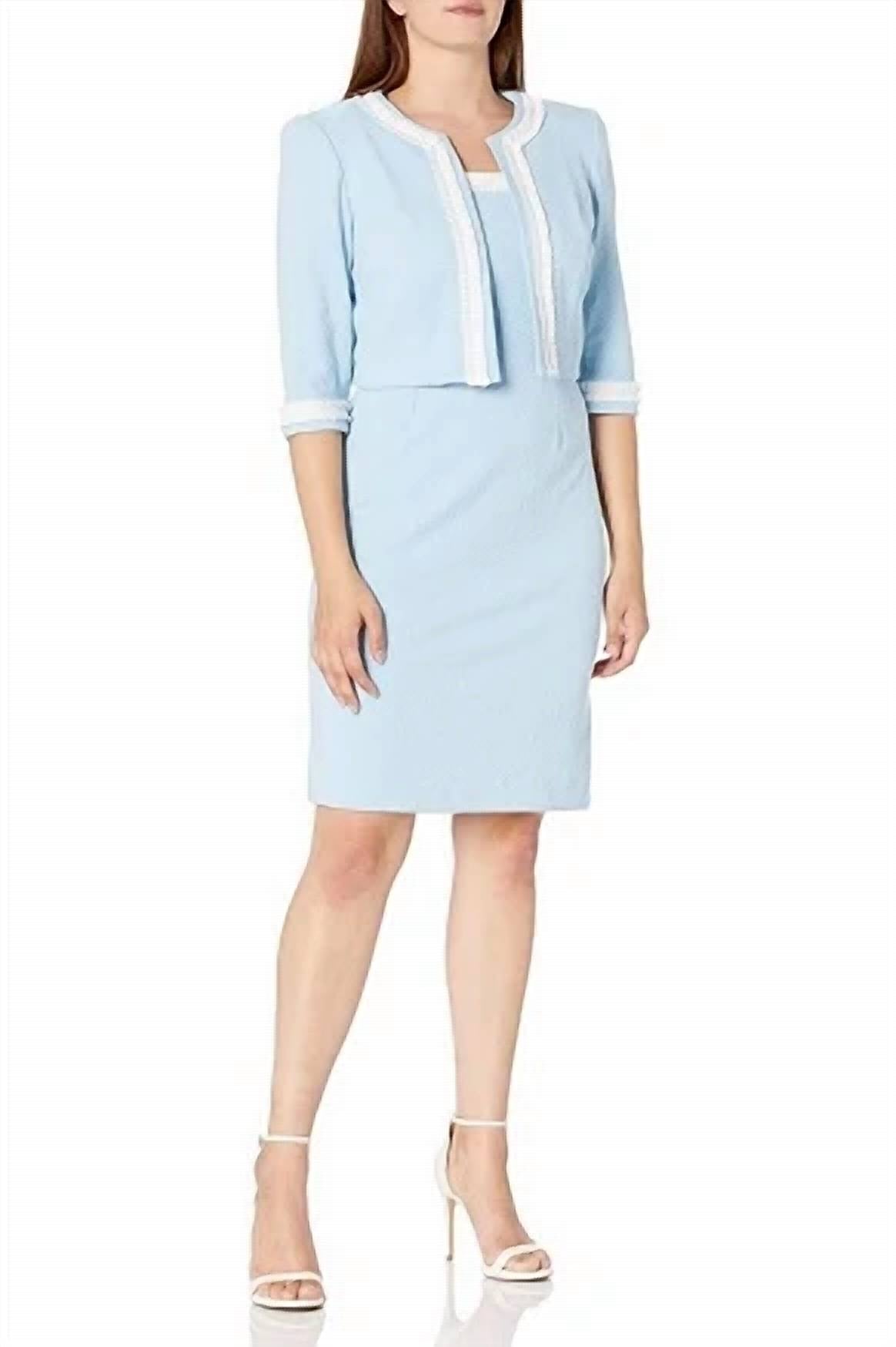 Maya Brooke - Ruffle Trim 2 Piece Jacket Dress