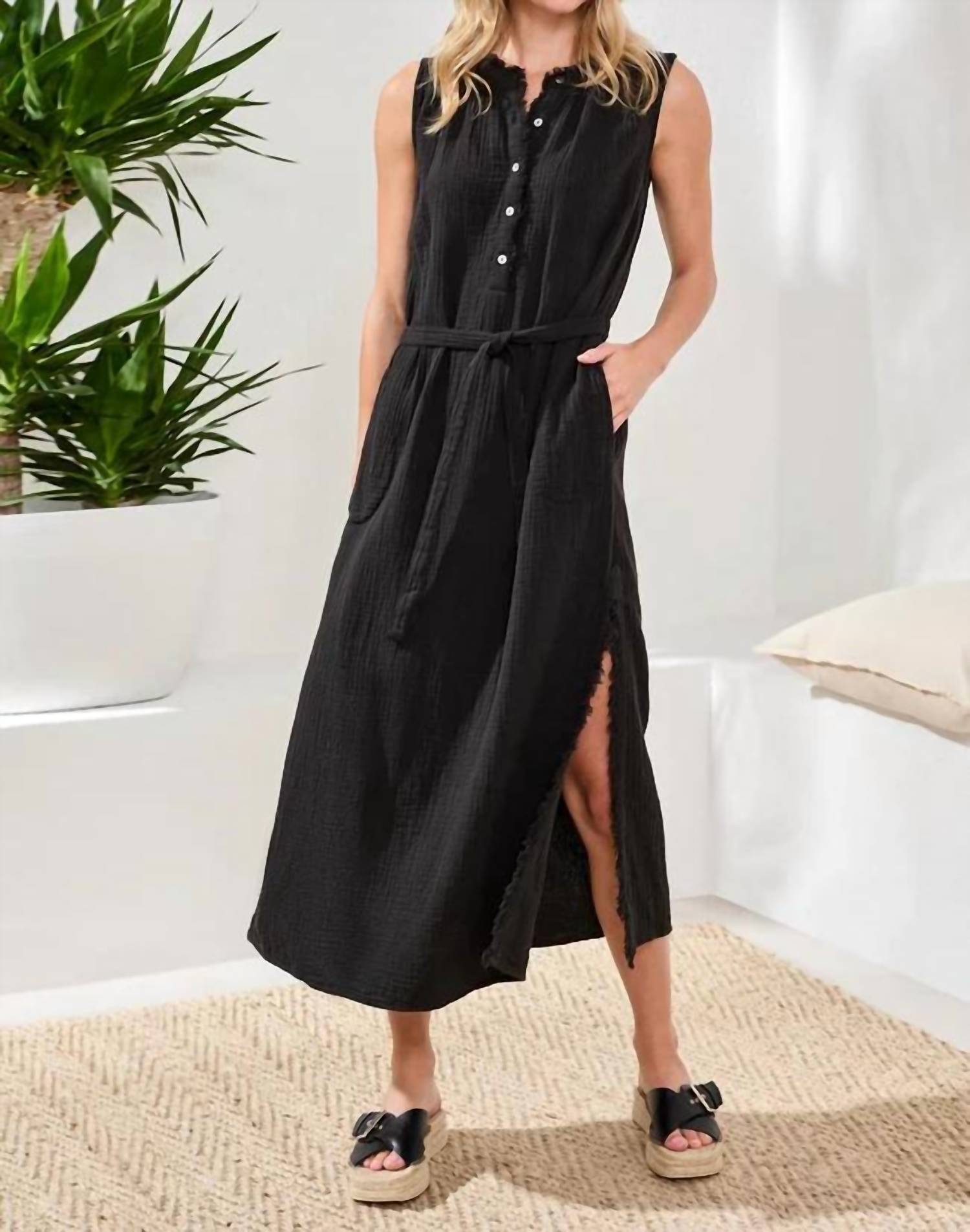 Tribal - Cotton Crinkled Gauze Maxi Dress