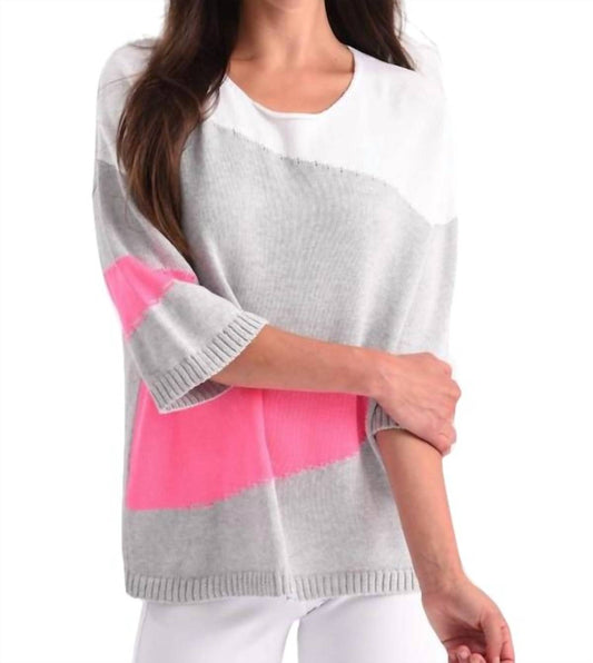 Abstract 3/4 Sleeve Sweater