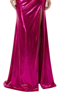 Jovani - Elegant Gown With Beaded Bustier And Thigh Slit