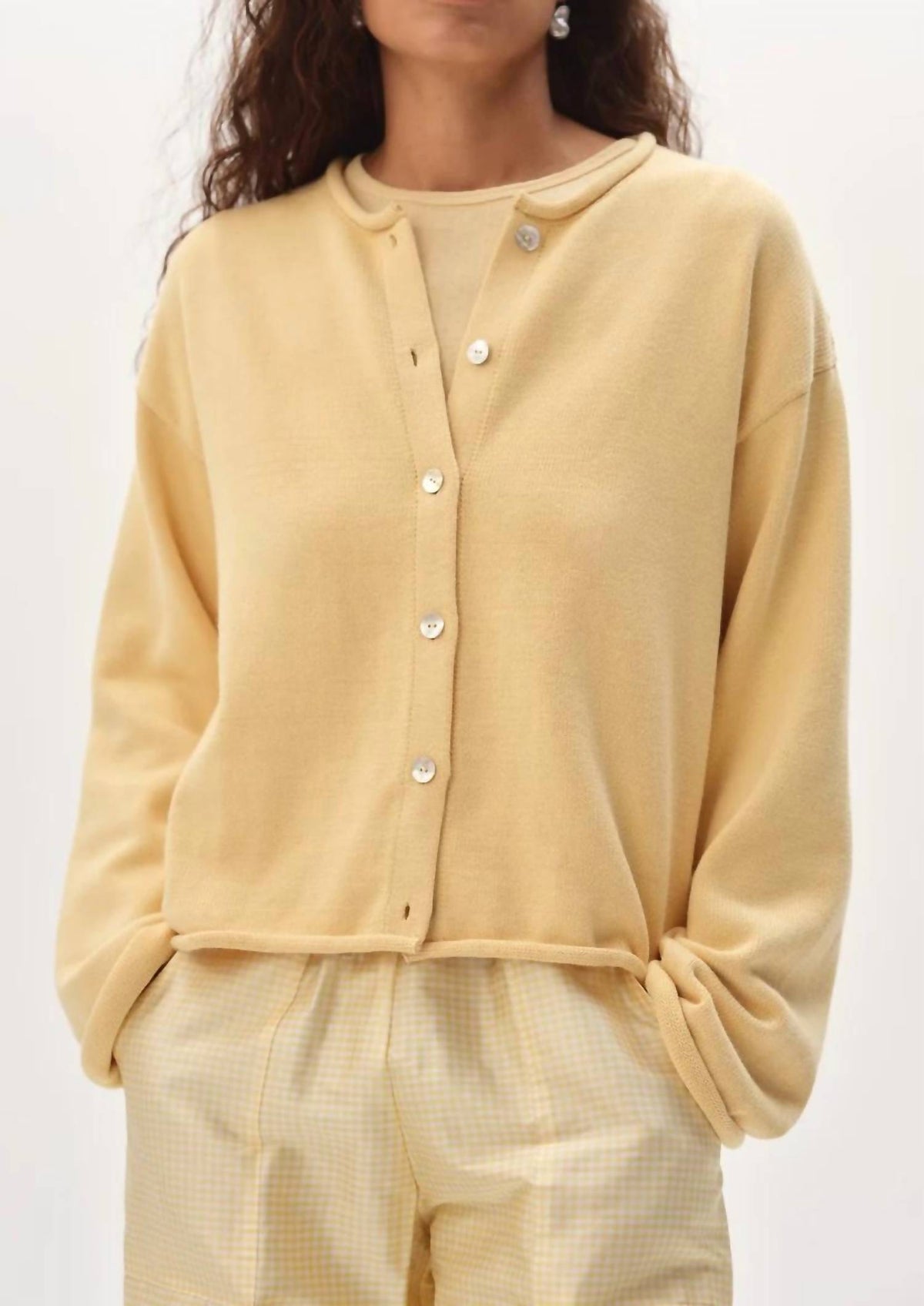 Donni. - Cotton Knit Roll Cardigan