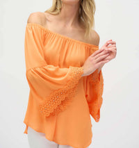 Joseph Ribkoff - Off Shoulder Flared Embroidered Top