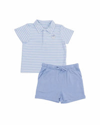 Angel Dear - Boy's Striped Golf Polo With Shorts Set