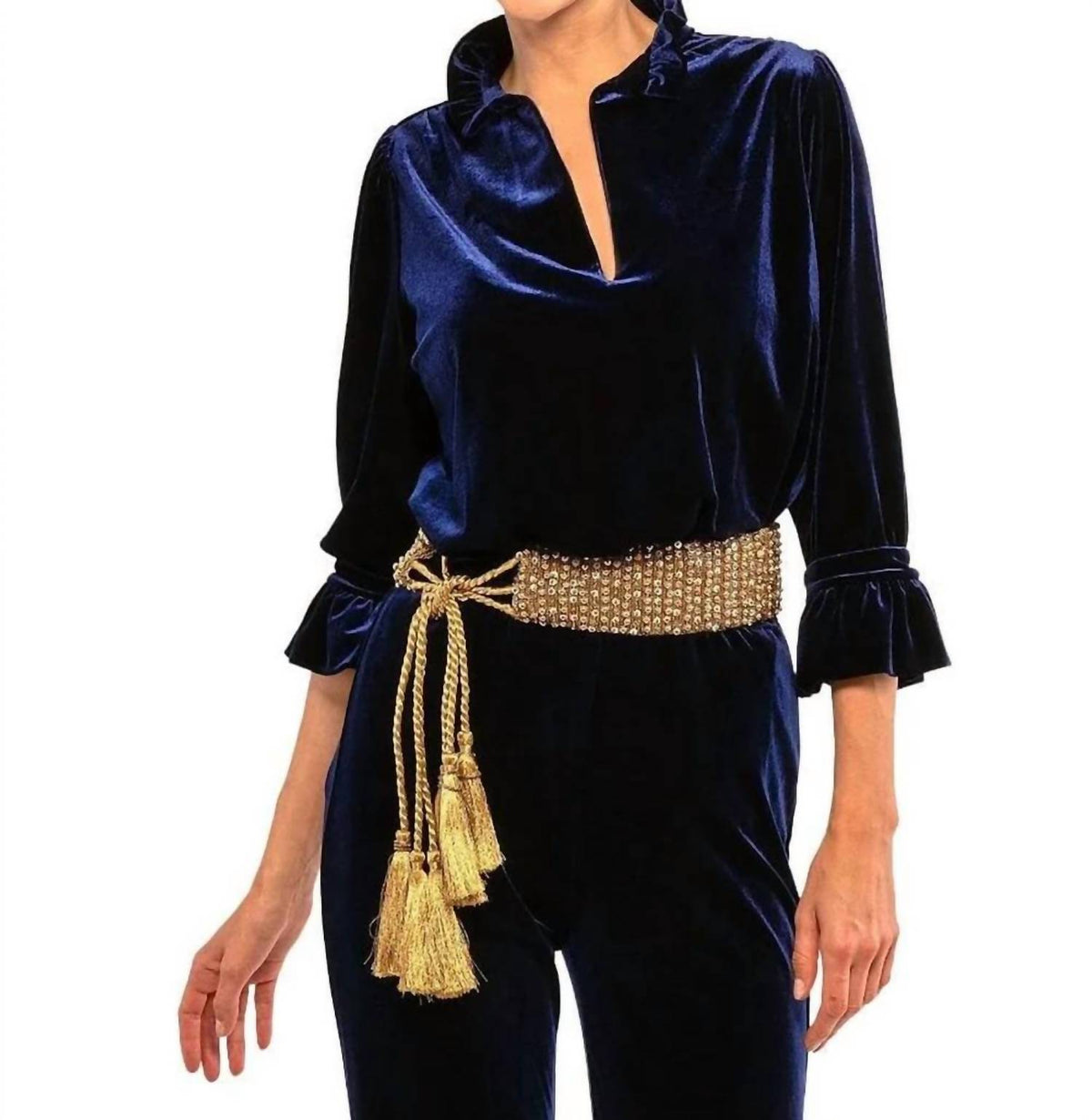 Gretchen Scott - Ruffle Neck Tunic Top