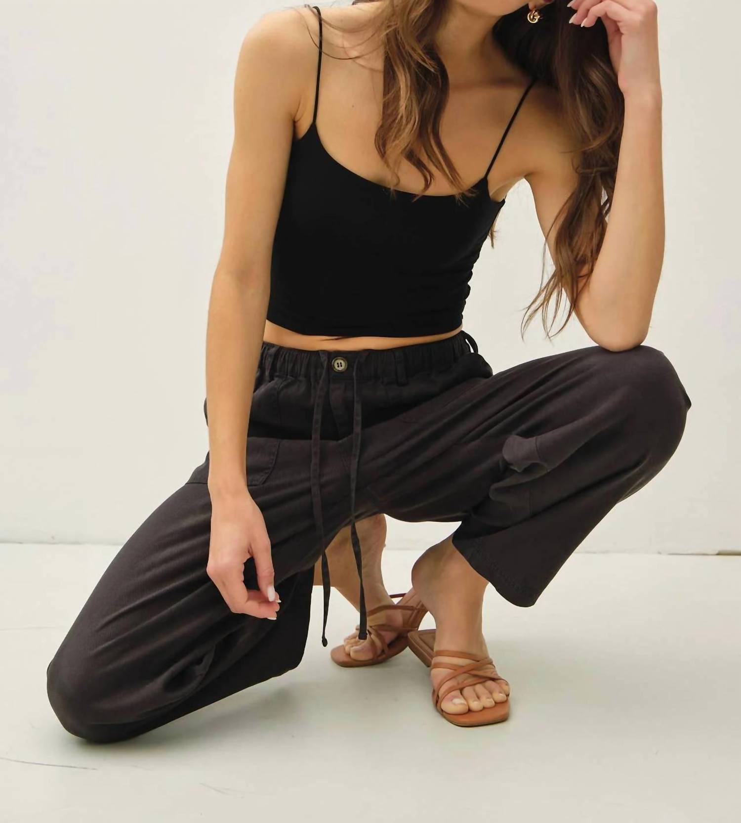 Be Cool - Vanya Linen Blend Barrel Pants