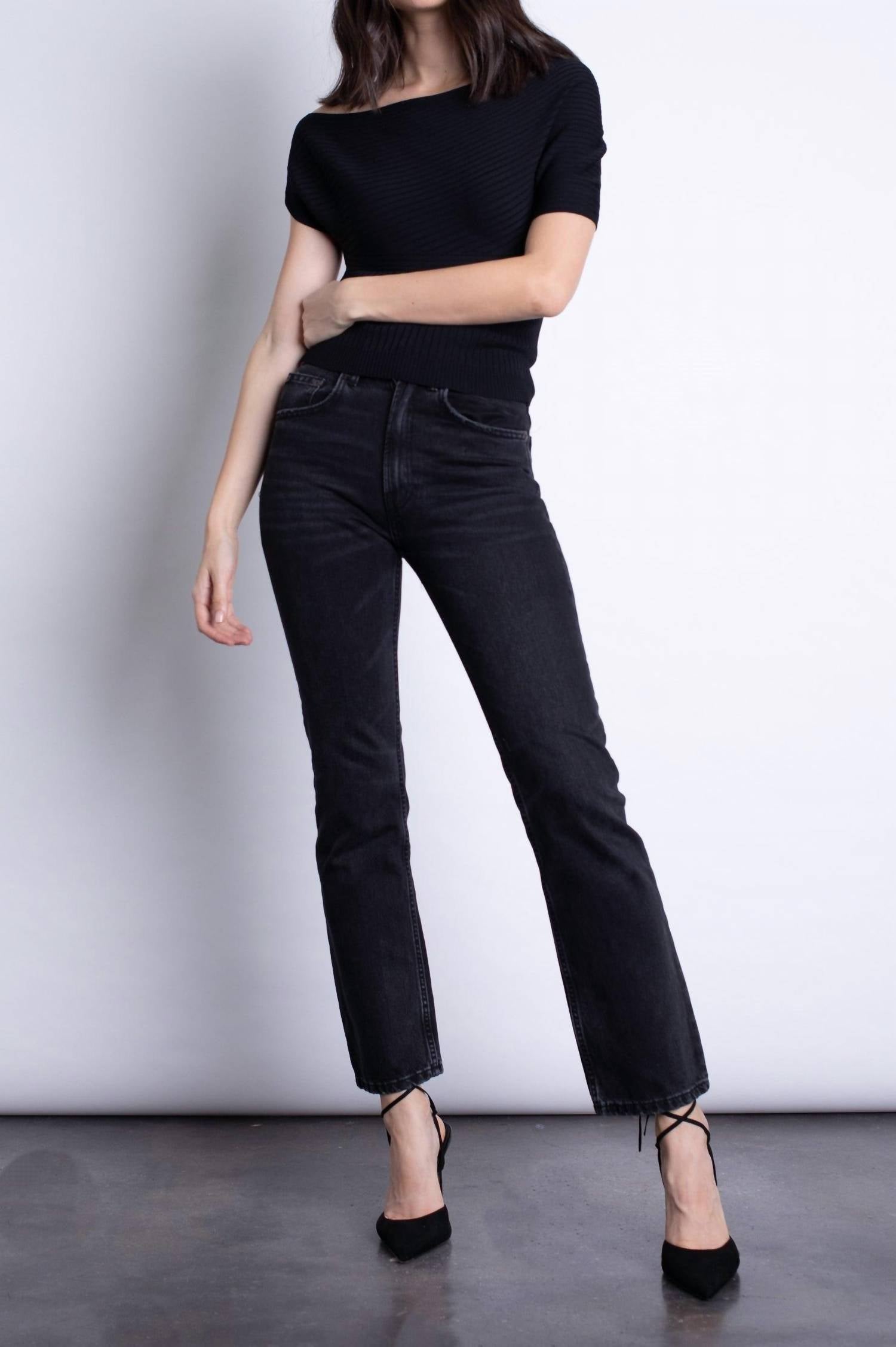 Karina Grimaldi - Natalia Asymmetrical Neckline Knit Top