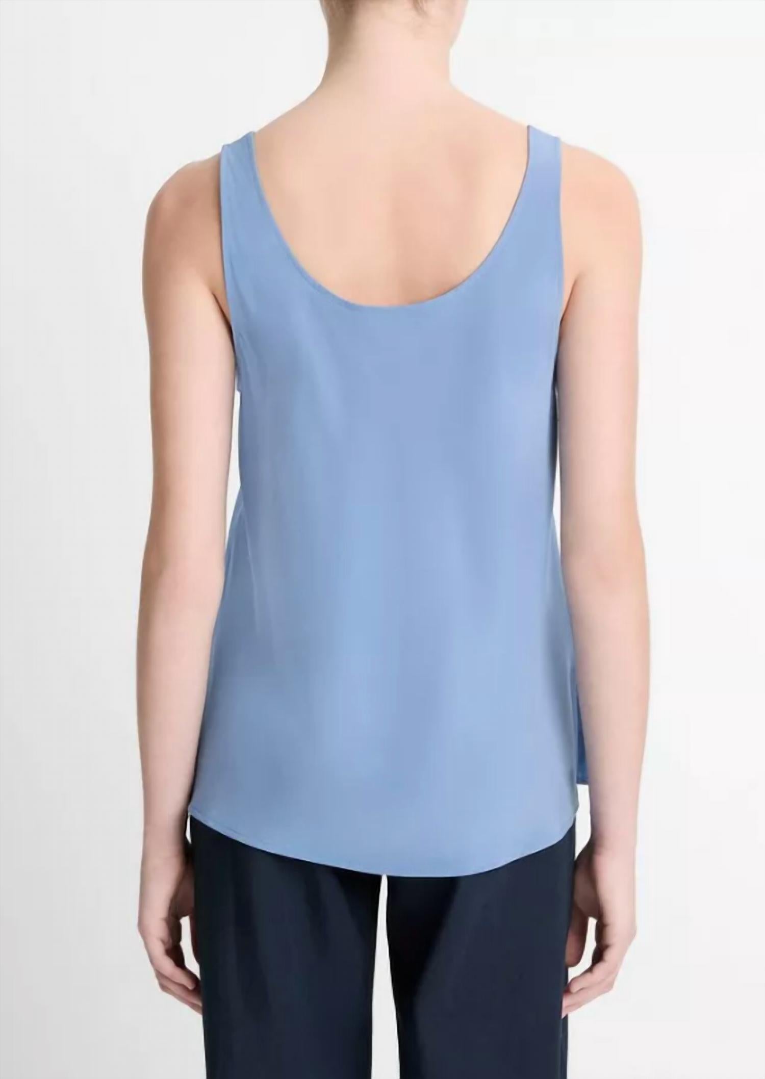 Vince Classic Bias Tank Cami in tidal - women's tank top - detail view