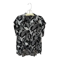 Apny - Women's Print Faux Wrap Top