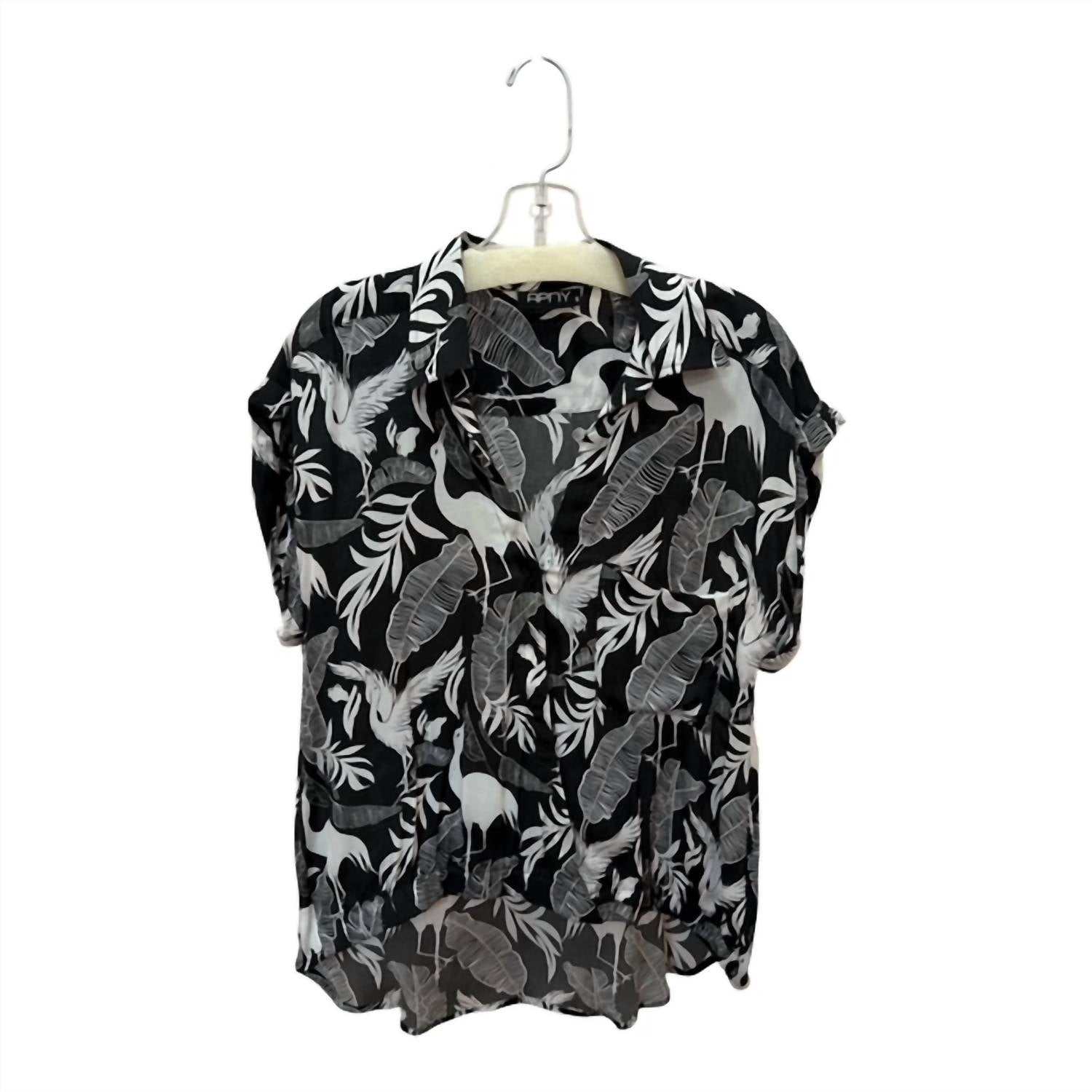 Apny - Women's Print Faux Wrap Top