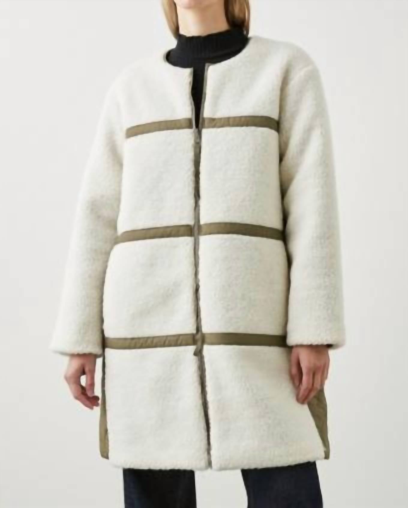 Rails Granger Reversible Sherpa Jacket in ivory olive mix - women's jacket