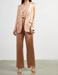 SKIES ARE BLUE Aleza Satin Blazer And Pants Set in beige - women's sleepwear