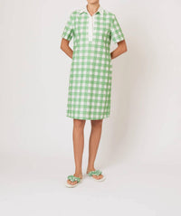 Rosie Assoulin - Mini Rugby Picnic Embroidered Gingham Dress