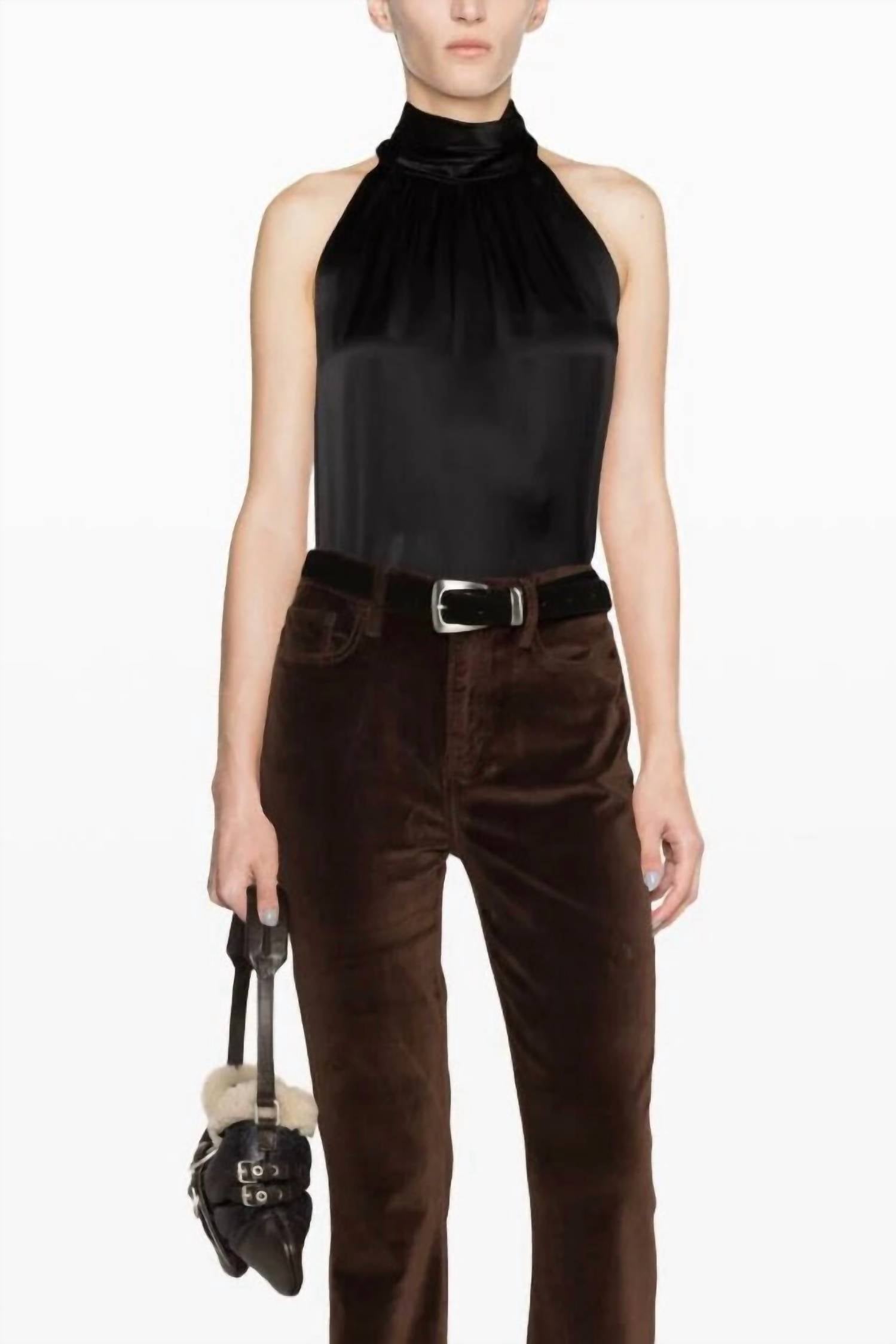 Frame - High Neck Satin Top
