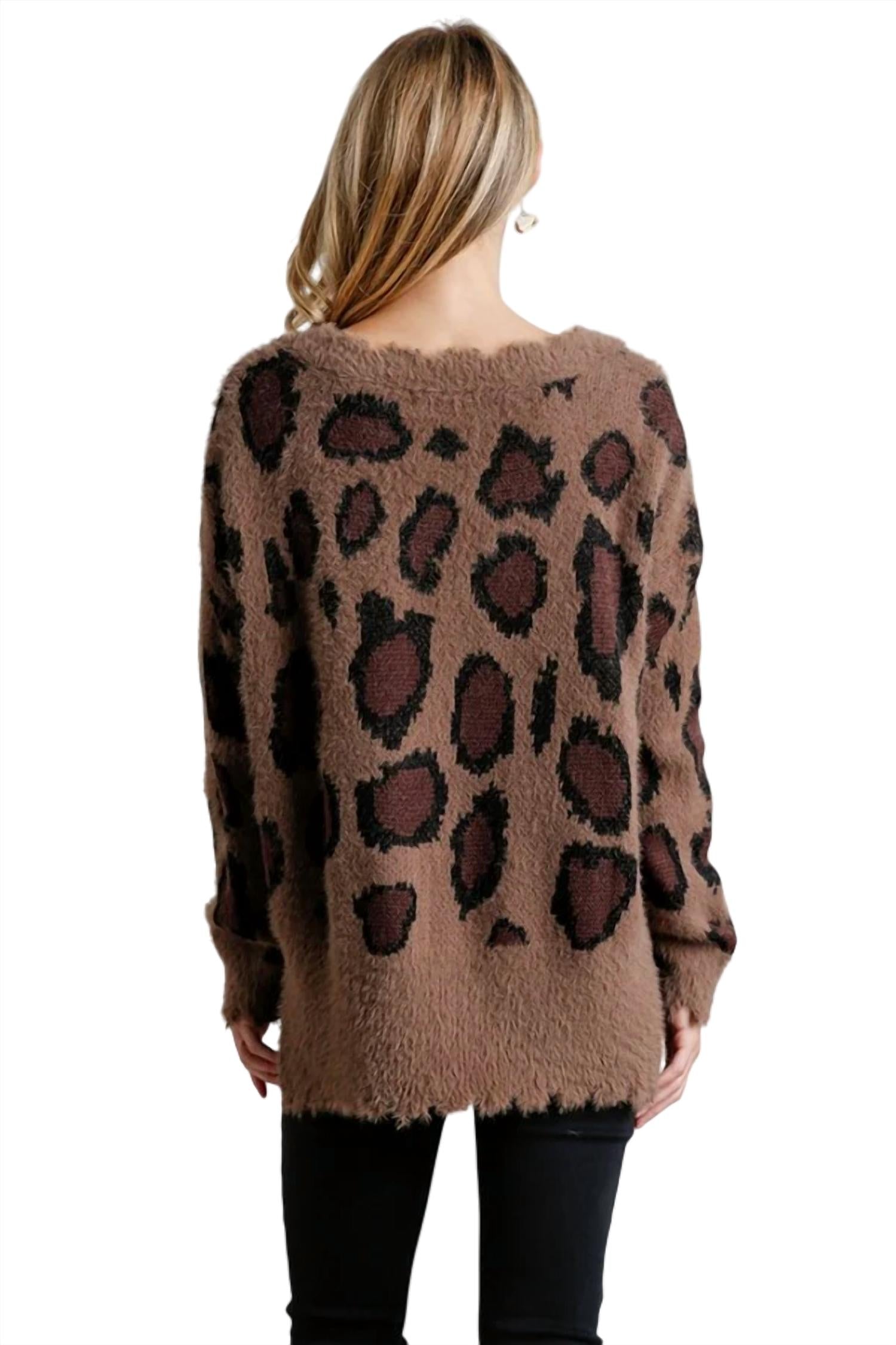 Umgee - Fuzzy Leopard Sweater