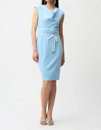 Joseph Ribkoff - Cowl Neck Belted Sheath Dress