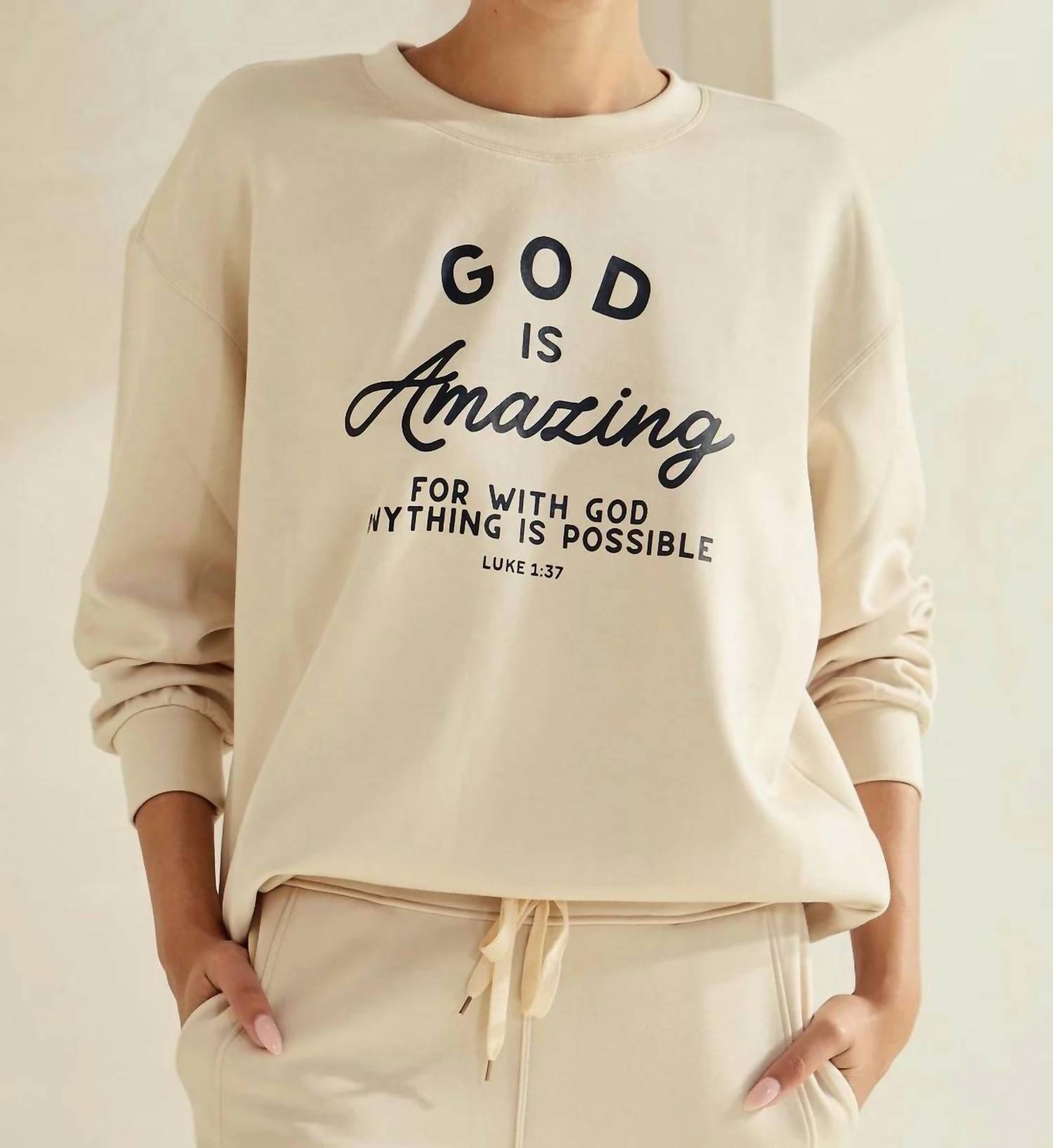 Yelete - God Is Amazing Ultracomfy Scuba Sweatshirt