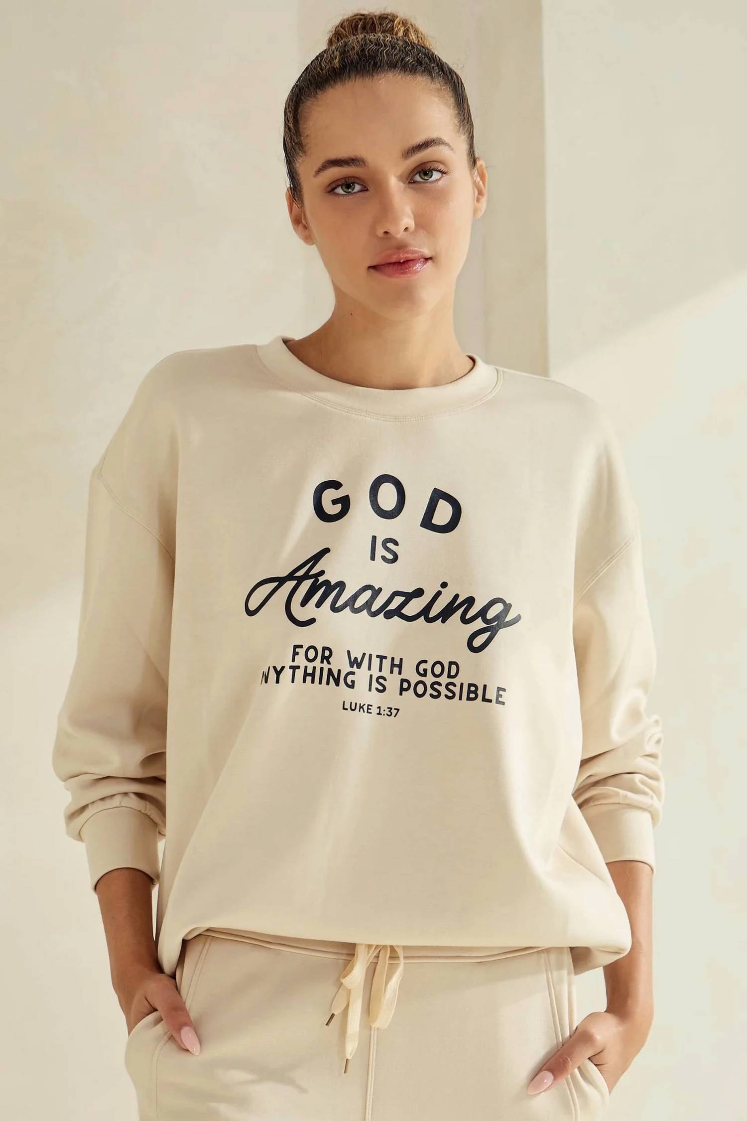 Yelete - God Is Amazing Ultracomfy Scuba Sweatshirt
