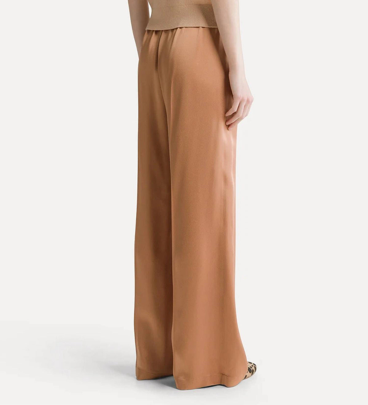 Forte Forte - Envers Shining Satin High Waist Flat Front Pants