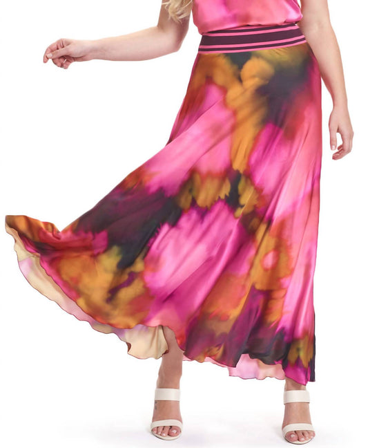 Beate Heymann - Wild Abstract Satin Maxi Skirt