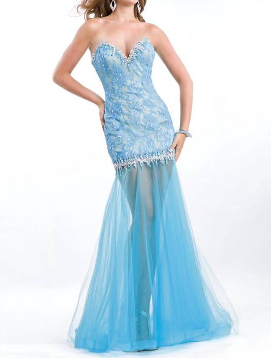 Rachel Allan - Strapless Lace And Soft Tulle Gown