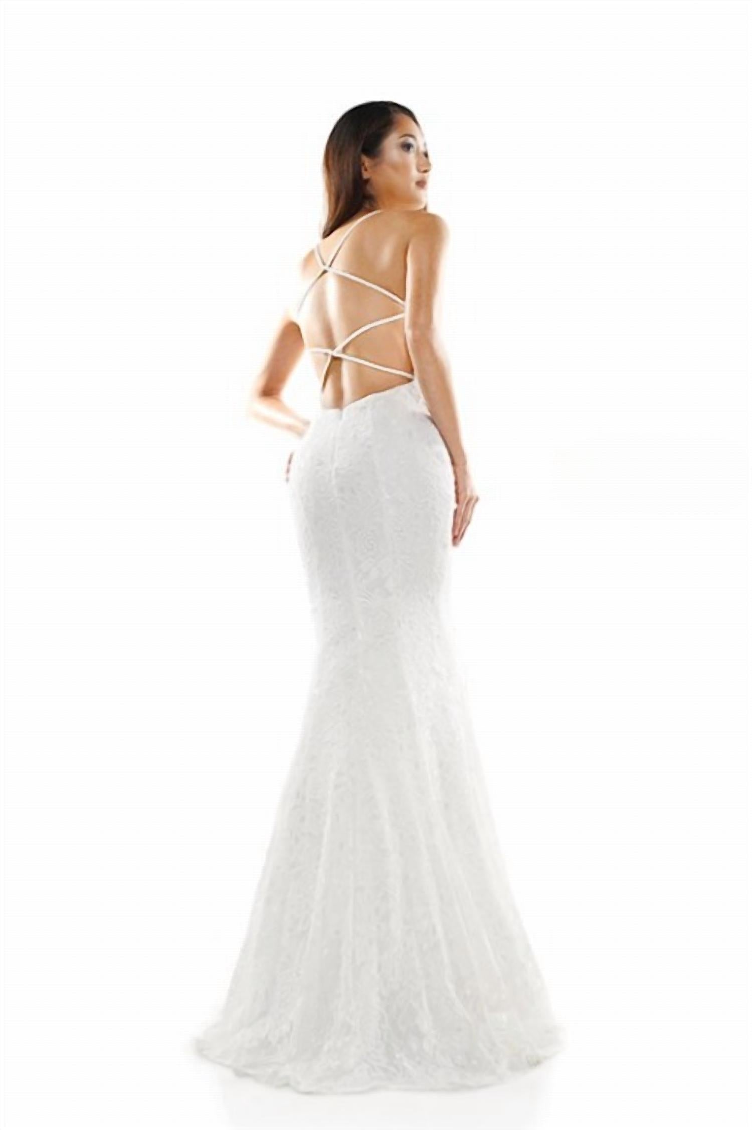 Colors Dress - Lace Open Back Gown