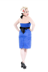 Orchid Bloom - Polka Dot Halter Wiggle Dress