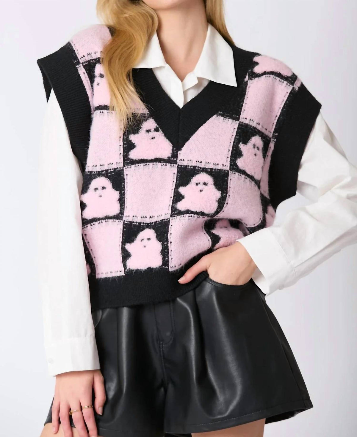 Peach Love - Hey Boo Halloween Sweater Vest