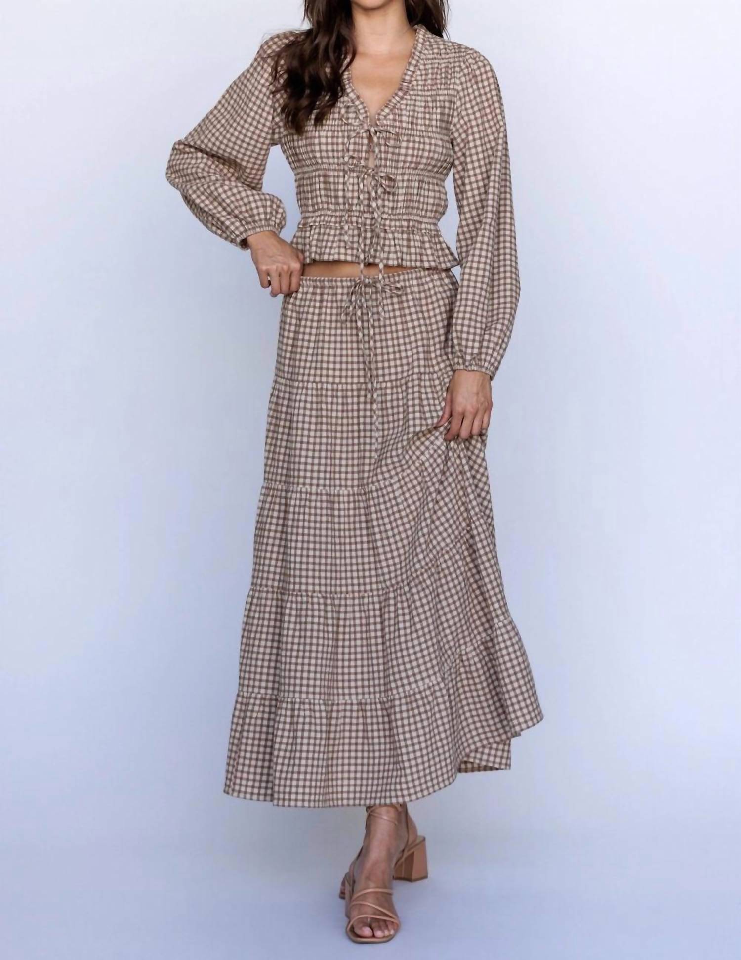 Storia - Harper Gingham Smocked Top