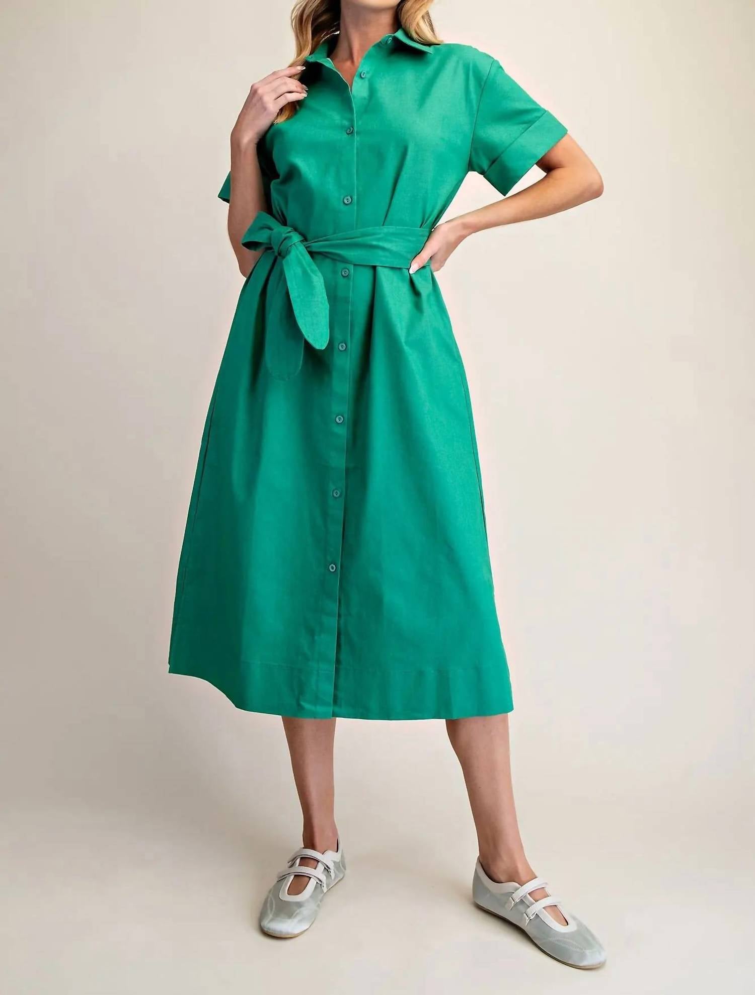 Glam - Timeless Tie-waist Midi Dress