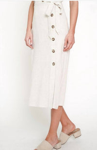 Mystree - Linen Button Up Skirt