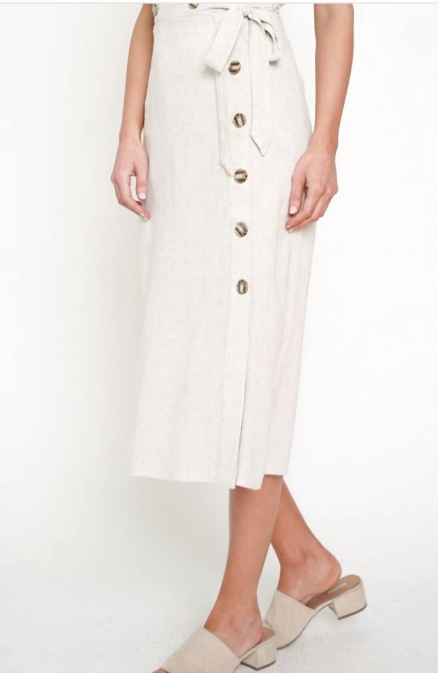Mystree - Linen Button Up Skirt
