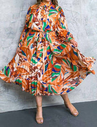 Flying Tomato - Printed Woven Midi Dress