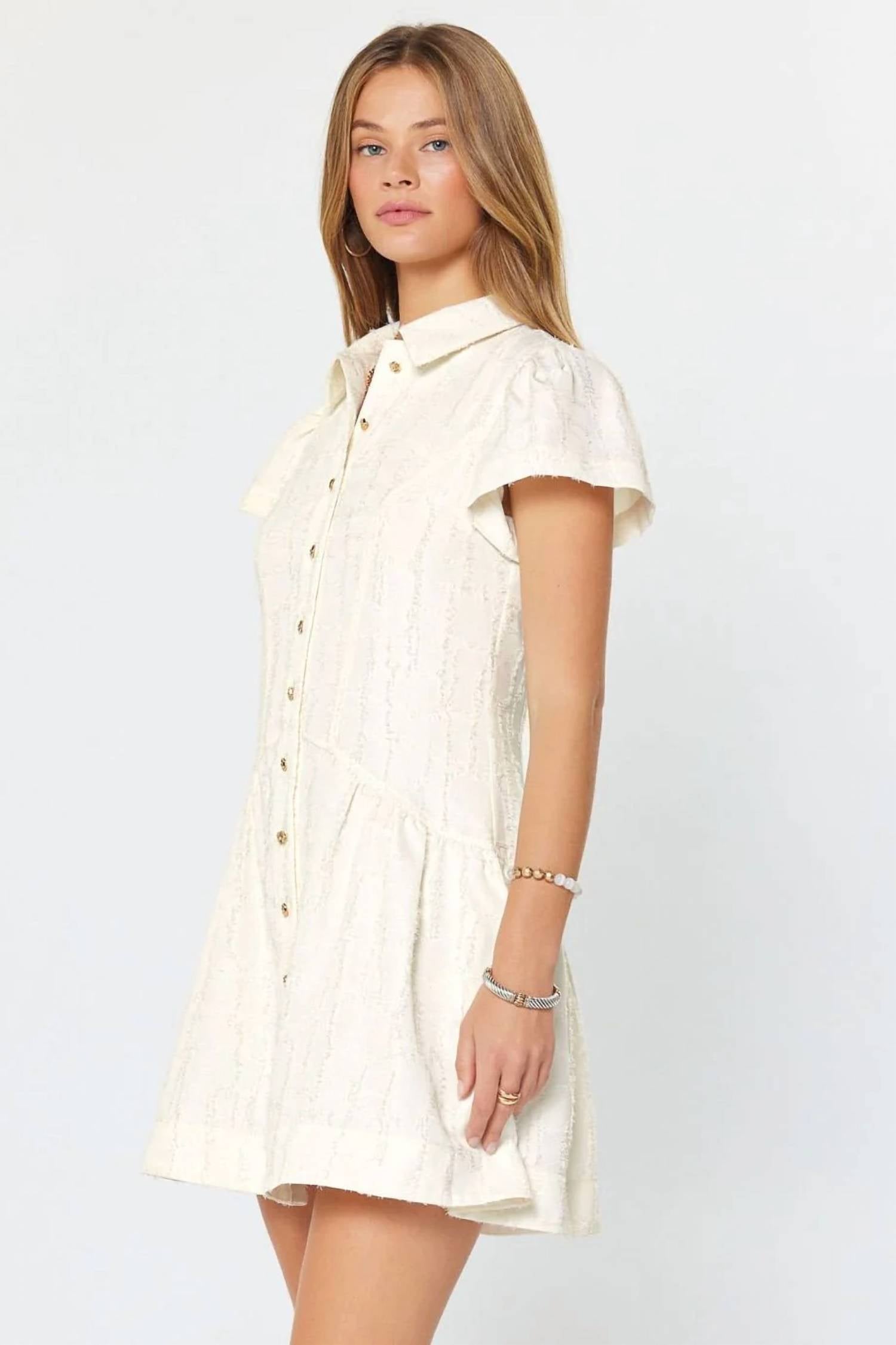 Current Air - Collins Frayed Textrure Mini Dress