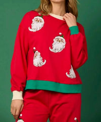 Fantastic Fawn - Sequin Santa Christmas Sweatshirt