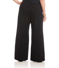 Karen Kane Contrast Piped Wide-leg Pants - Plus in black - women's pants - alternate view