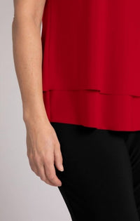 Sympli - Sleeveless Double Layer Shell Top With Jewel Neck