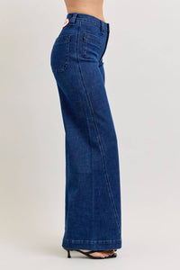 Judy Blue - Retro Wide With Patch Pockets And Twisted Seams Jean