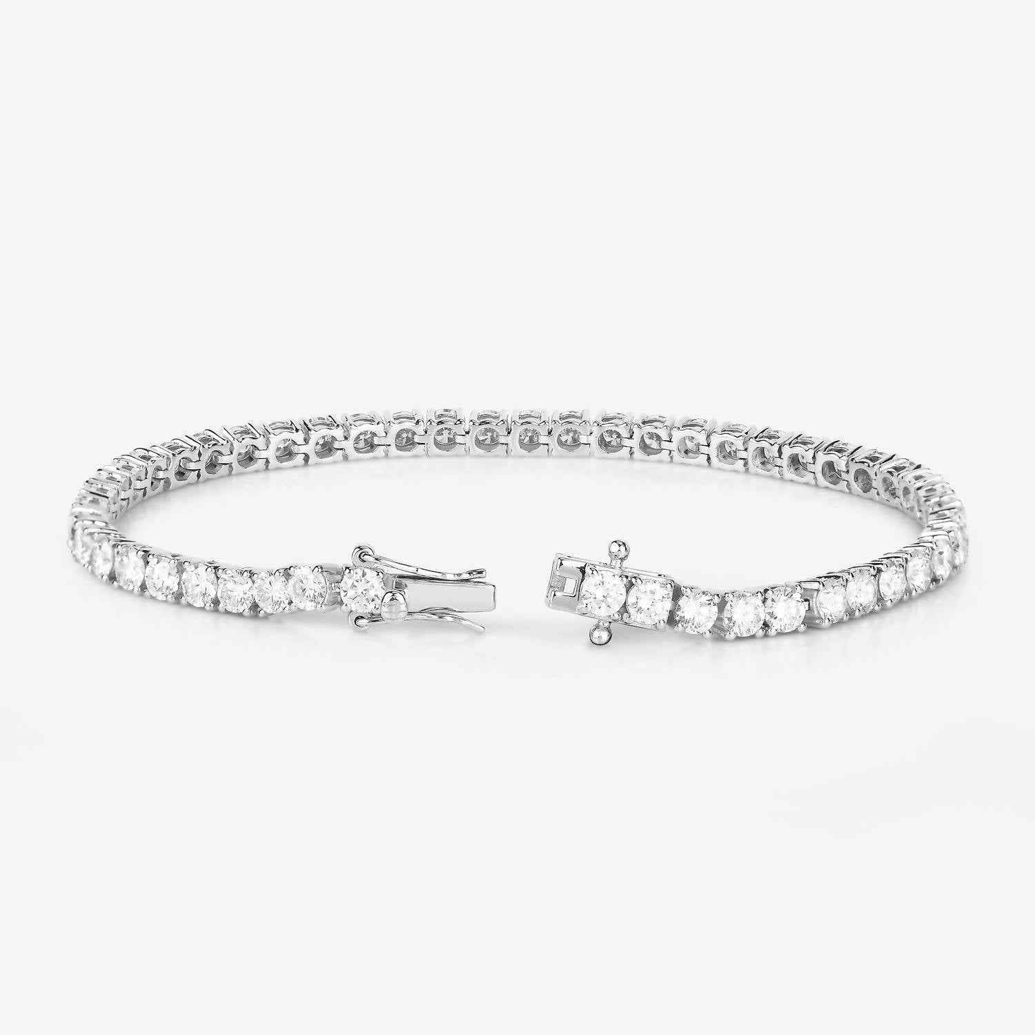 Diana M Jewels Women's Round Lab-grown Diamond Bracelet (7.00 Ct) - Elegant in 14k white gold - women's jewelry - detail view
