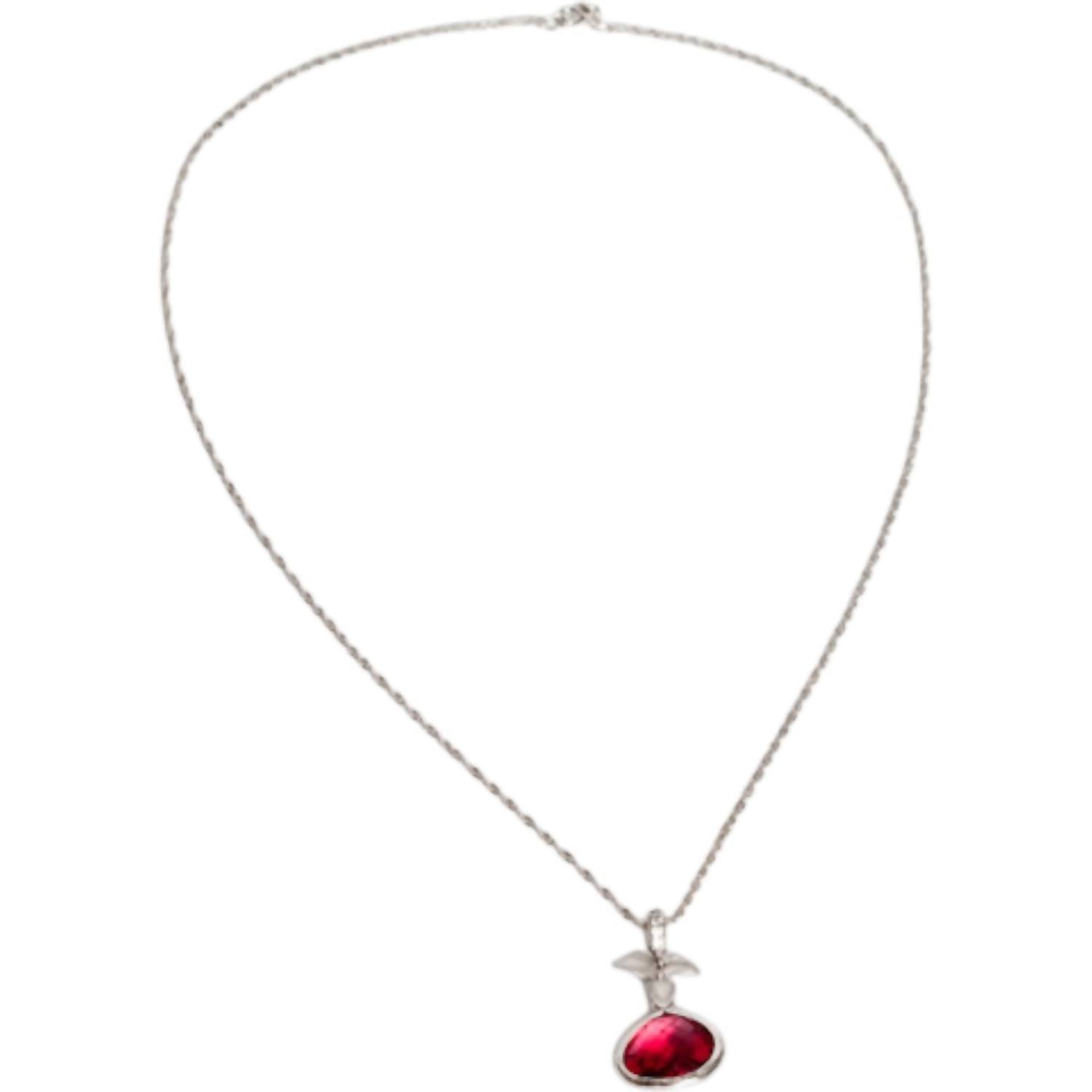 Avenue Chic - Women's Tiny Orchid Drop Pendant Necklace