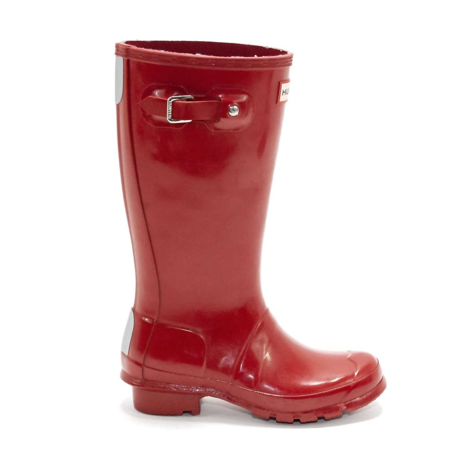 HUNTER Girls Gloss Rain Boots in military red - kids' shoe - alternate view