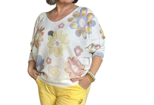 Made In Italy - Soft Bloom Fine Knit Top